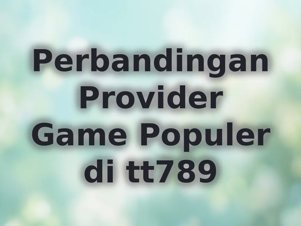 Perbandingan Provider Game Populer di tt789