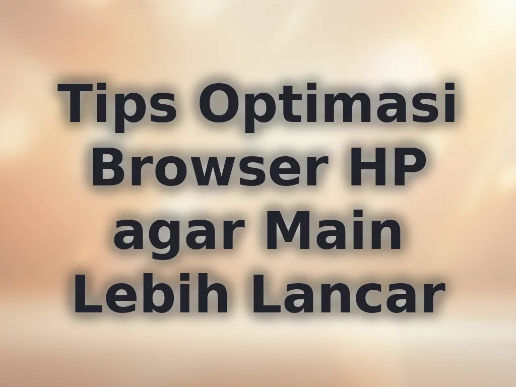 Tips Optimasi Browser HP agar Main Lebih Lancar